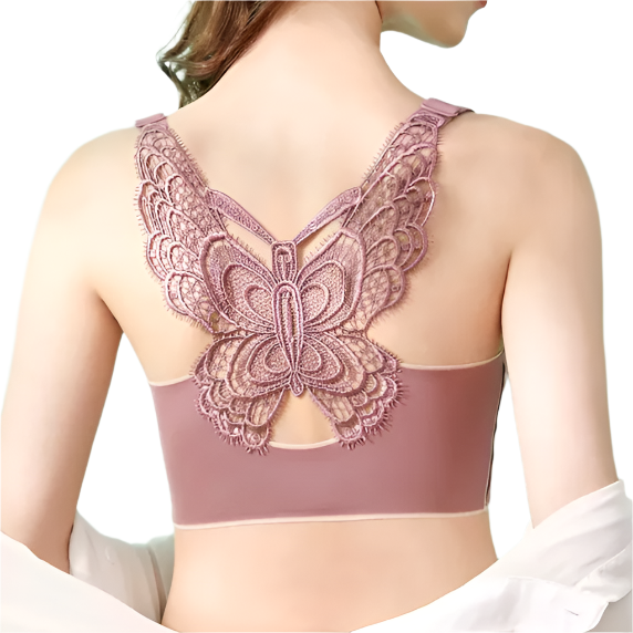 Pack of 2 - Comfortable & High Quality Wireless Seamless One-piece Butterfly Lace Back Bra - UGS-01-BRA-01