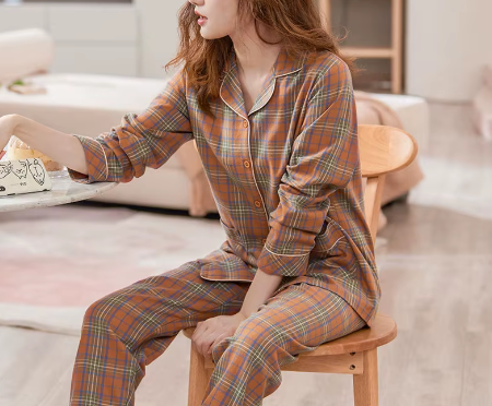 Women's 100% Cotton Long Sleeve PAJAMAS-PJS-21