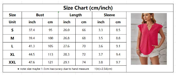 Women's Classy V-neck Woven Short Sleeve Top SHIRT-BL123