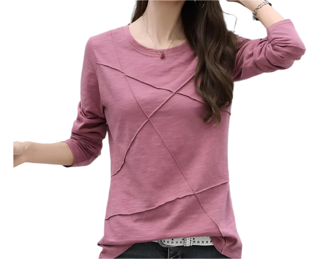 Women's Cotton Long Sleeve T-shirt-SHIRT-BL135