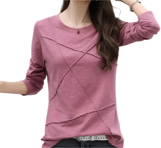Women's Cotton Long Sleeve T-shirt-SHIRT-BL135