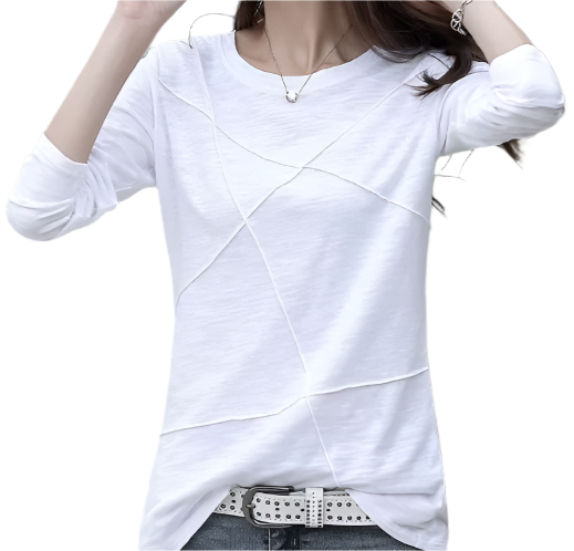 Women's Cotton Long Sleeve T-shirt-SHIRT-BL135