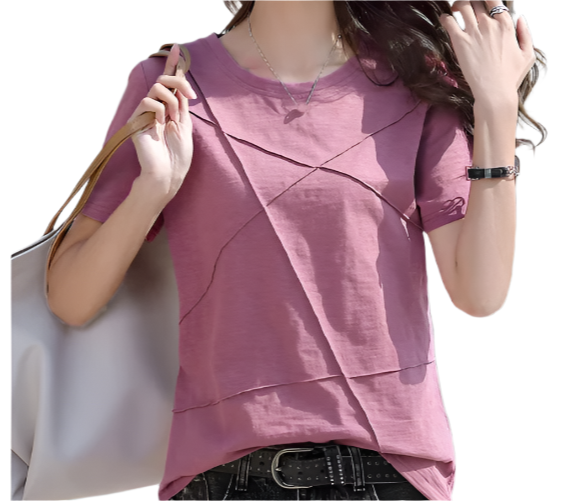 Women's Cotton Short Sleeve T-shirt-SHIRT-BL134