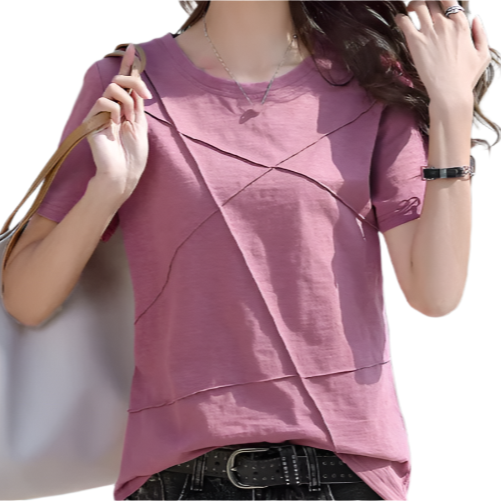 Women's Cotton Short Sleeve T-shirt-SHIRT-BL134