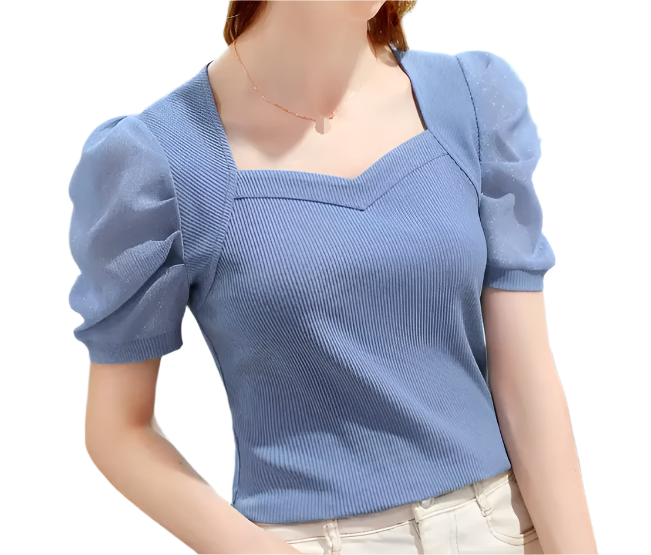 Trendy & Timeless Women's Elegant Short Sleeve Top SHIRT-BL133