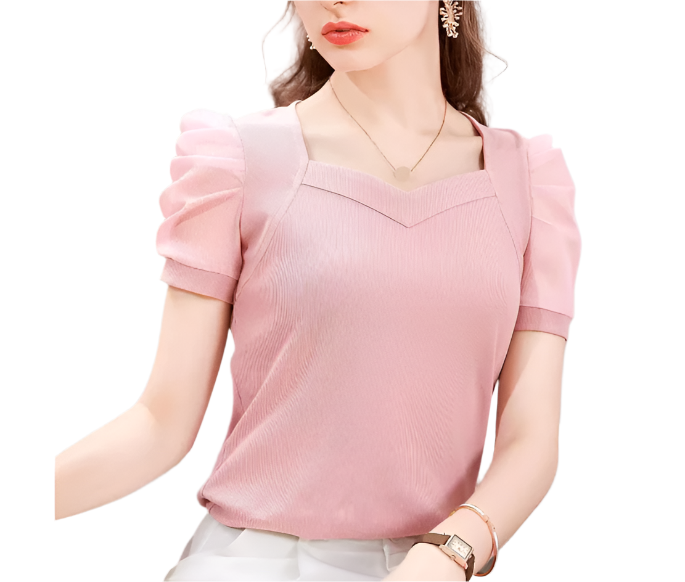 Trendy & Timeless Women's Elegant Short Sleeve Top SHIRT-BL133