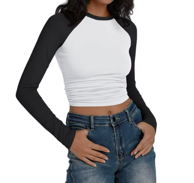 Women's Long Sleeve Slim-Fit T Shirt - B7 -T-TS - 709
