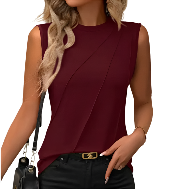 Women’s Sleeveless Round Neck Top SHIRT-BL118