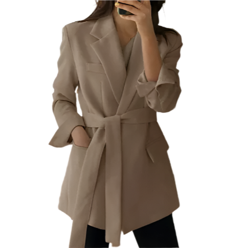 Women’s Trendy & Timeless Suit Jacket with Waist Belt BLAZER- BLG-06