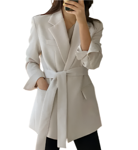 Women’s Trendy & Timeless Suit Jacket with Waist Belt BLAZER- BLG-06