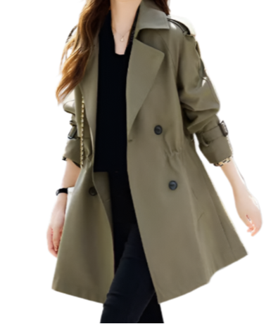 Women's Trendy & Timeless Trench Coat Lapel Neckline JACKET-JKT-26