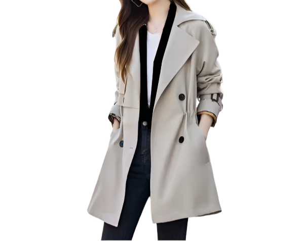 Women's Trendy & Timeless Trench Coat Lapel Neckline JACKET-JKT-26