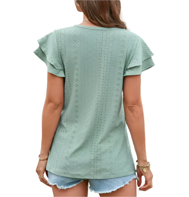 WOMEN’S Trendy V-neck Top SHIRT-BL124