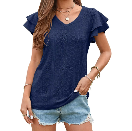 WOMEN’S Trendy V-neck Top SHIRT-BL124