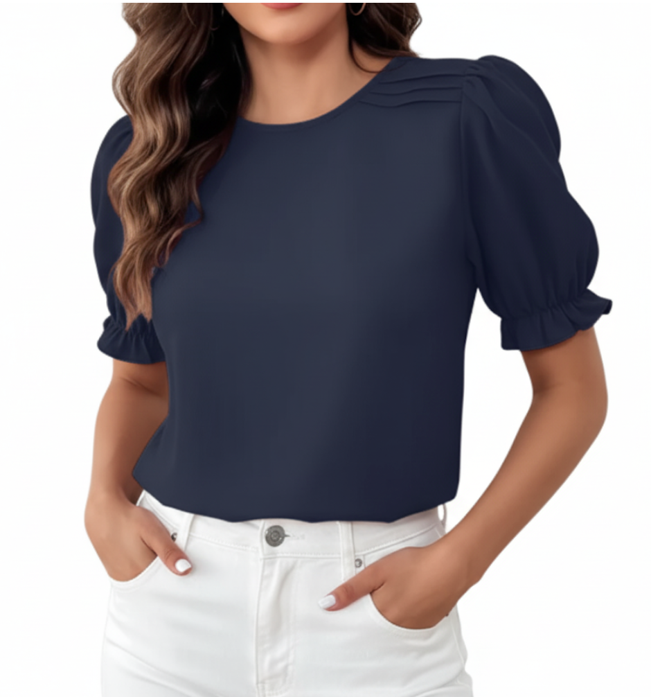 Beautiful Half Sleeve Round Neck Blouse for Women - BL23