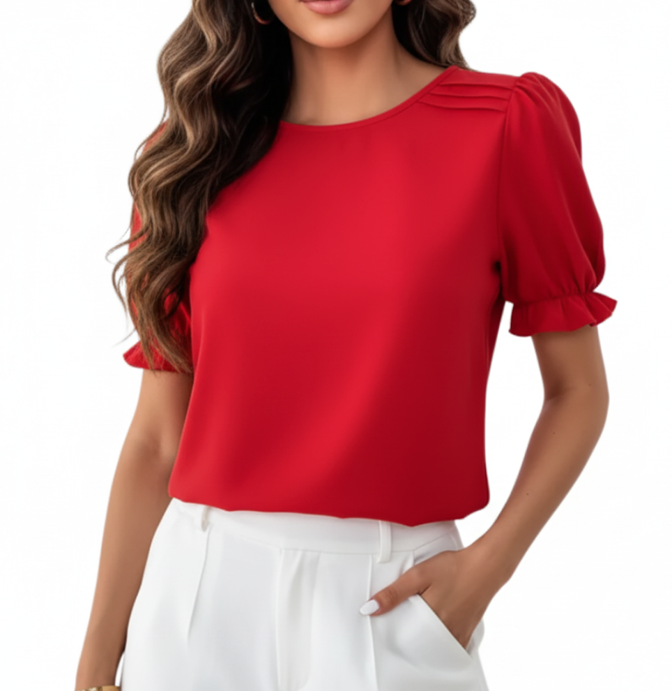 Beautiful Half Sleeve Round Neck Blouse for Women - BL23