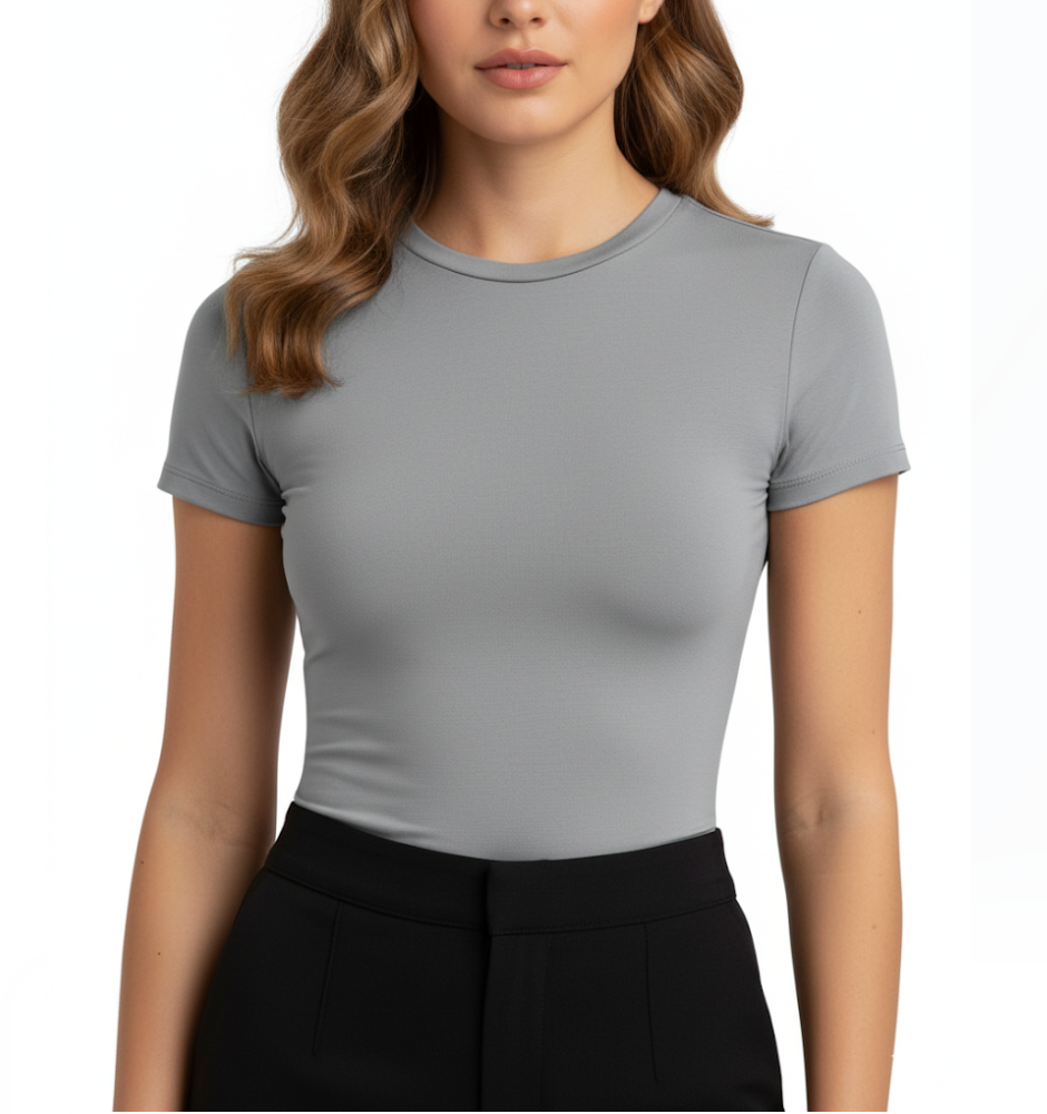 Women's Short Sleeve Comfy Stretchy Cool T-Shirt B2-BL-1017