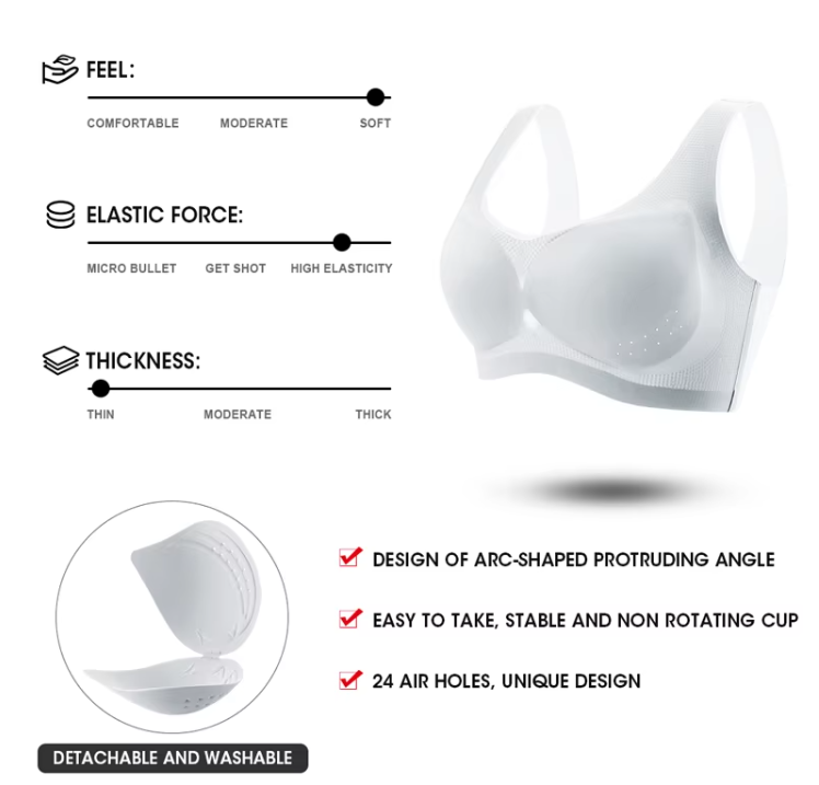 Pack of 2 - Comfortable High Quality Seamless Traceless One-piece Laser Cut Wireless Comfy Ice Silk Ultra Thin - B2-UG-BRA-039