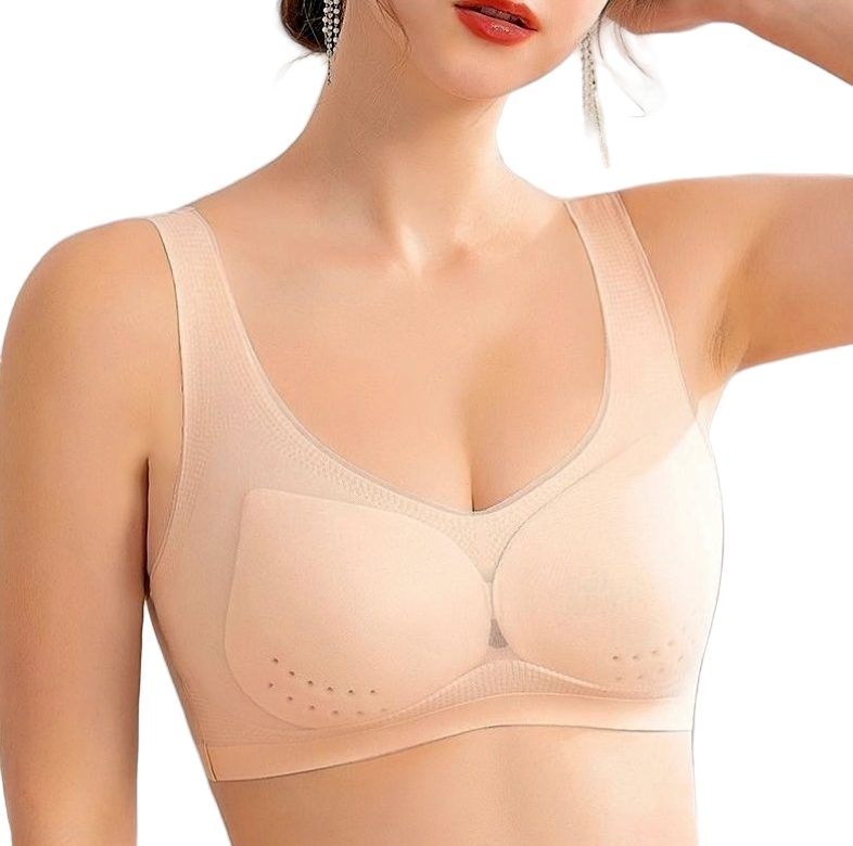 Pack of 2 - Comfortable High Quality Seamless Traceless One-piece Laser Cut Wireless Comfy Ice Silk Ultra Thin - B2-UG-BRA-039