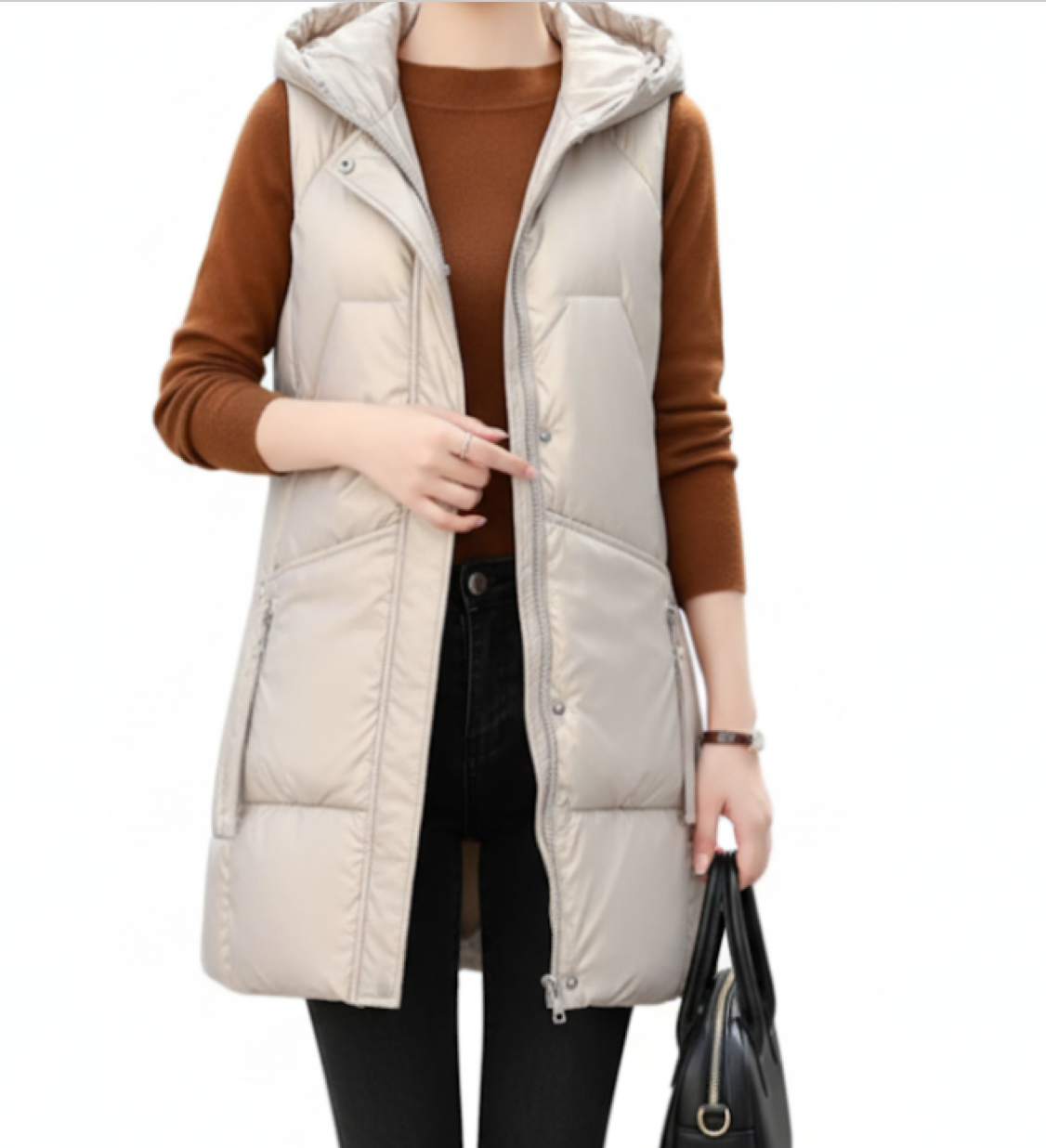 Women's Stylist Hooded Padded Warm Vest JACKET-JKT-34Z