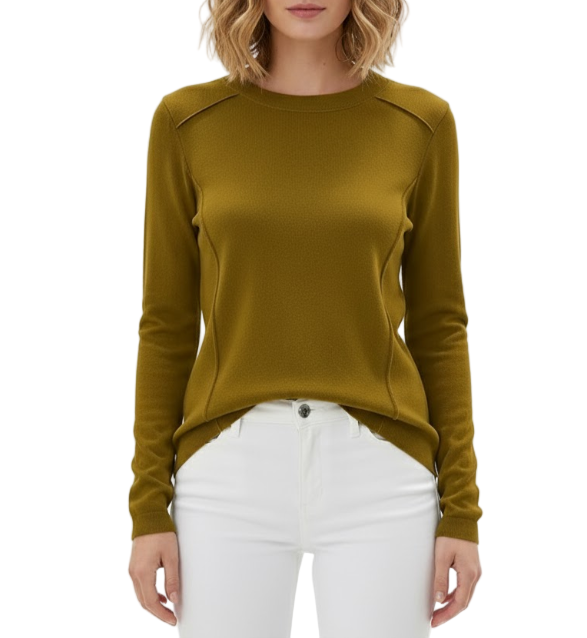 Timeless Classy Round Neck Long Sleeve Knitted Top for Women -SM8-TOP-104