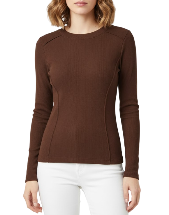 Timeless Classy Round Neck Long Sleeve Knitted Top for Women -SM8-TOP-104