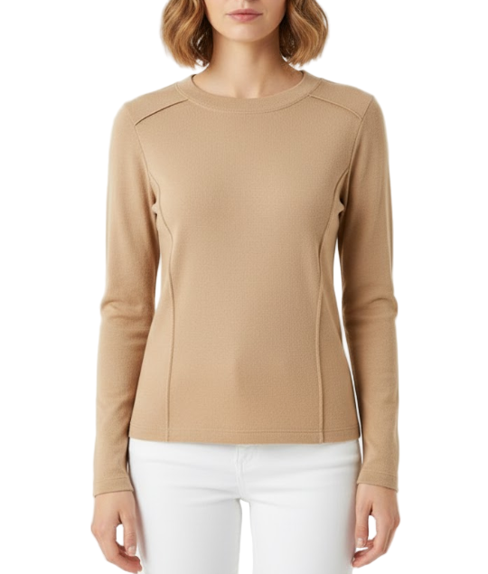 Timeless Classy Round Neck Long Sleeve Knitted Top for Women -SM8-TOP-104