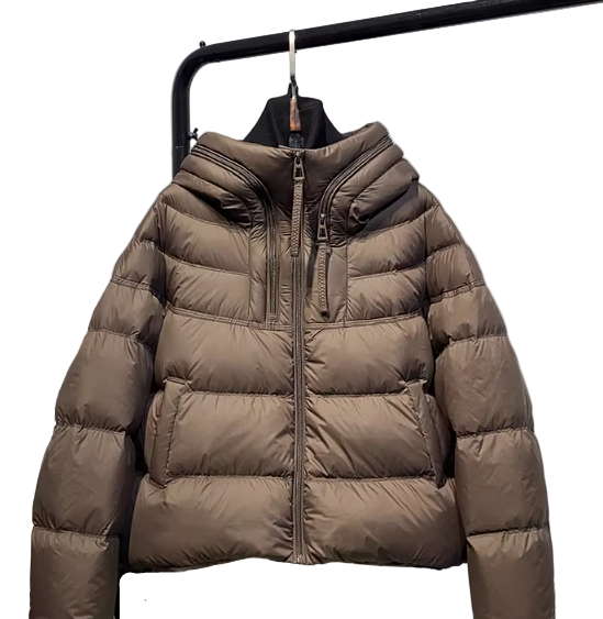 Timeless Hooded Zipper Short Puffer 90% White Duck Down Quilted Jacket for Women- B12-JKT-10