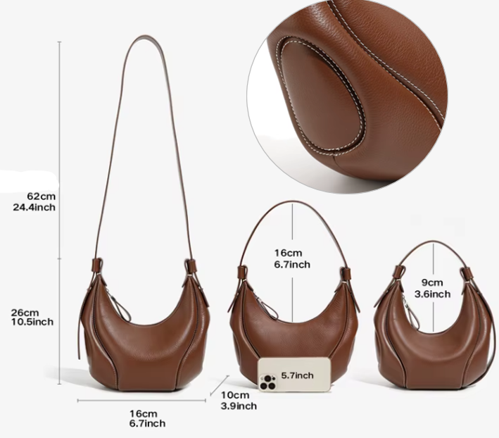 Trendy Luxury Genuine Leather Designer Underarm Handbags Shoulder Bag - B10-BAG-23