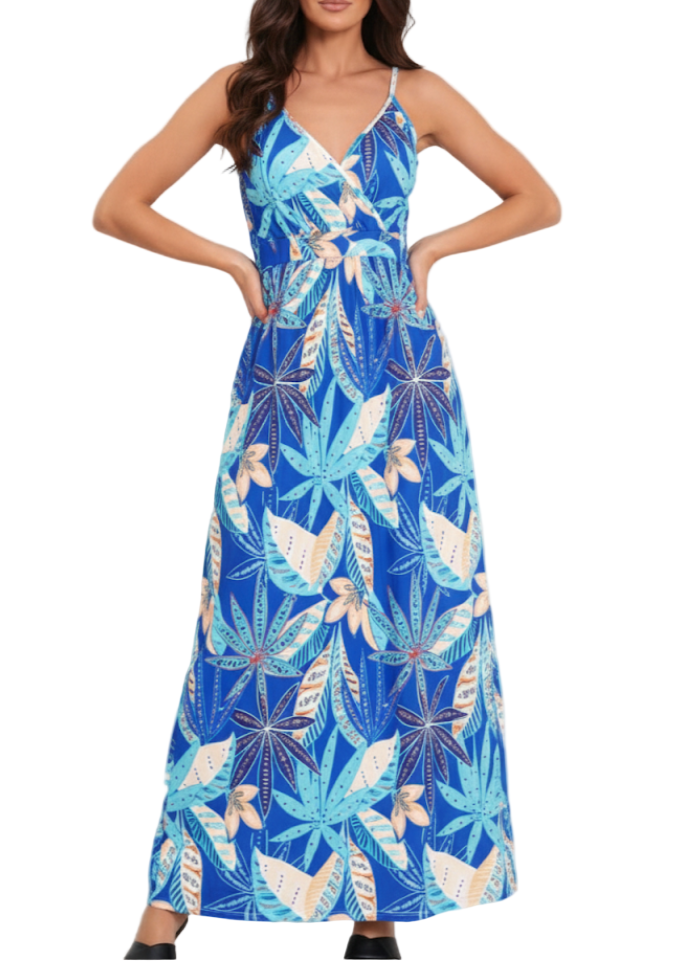 Trendy Summer Sleeveless Floral DRESS-B23