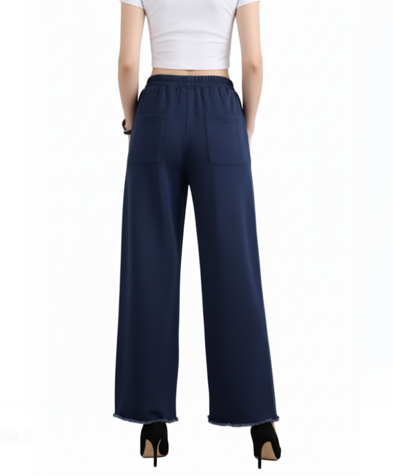 Trendy Two-Tone High Waist Wide Leg Women's Jogger Jeans -B6-JP-618
