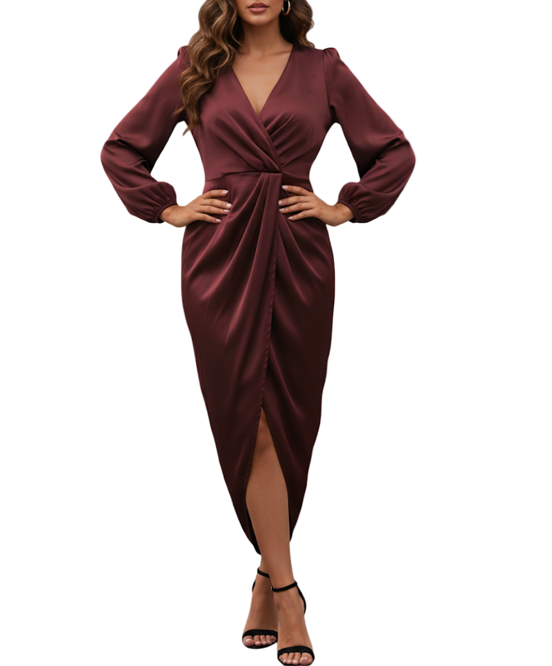 Trendy & Comfy Long Sleeve Dress for Women - B1-DRESS-B102