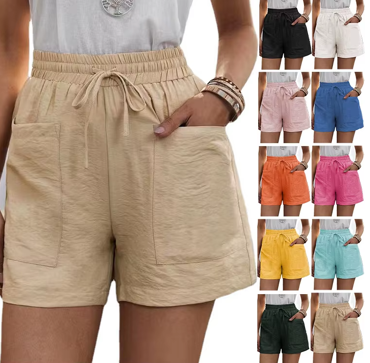 Trendy & Elegant Comfy Elastic Waist Pockets Soft Shorts for Women - B1-SH-15