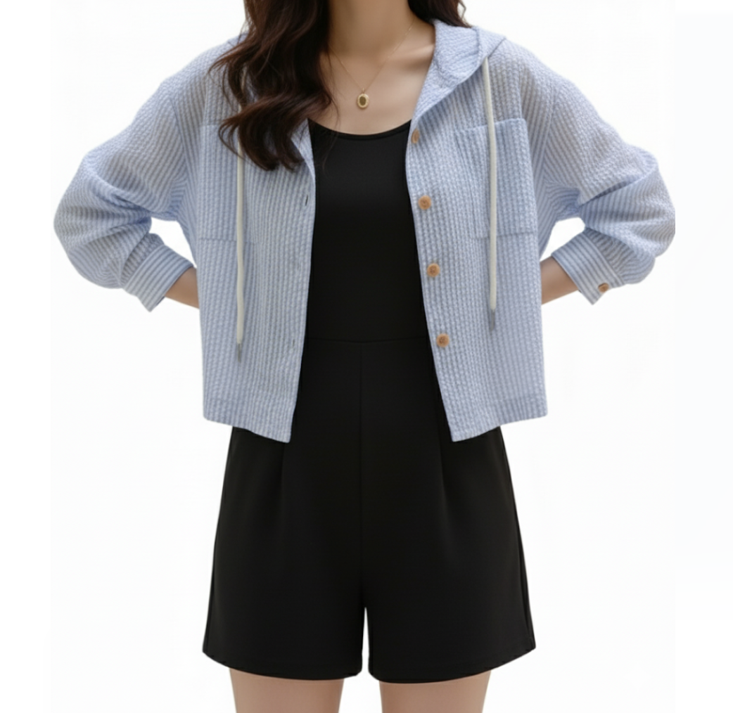 Trendy & Elegant Hooded Women's Shirt - B6-TOP-B703