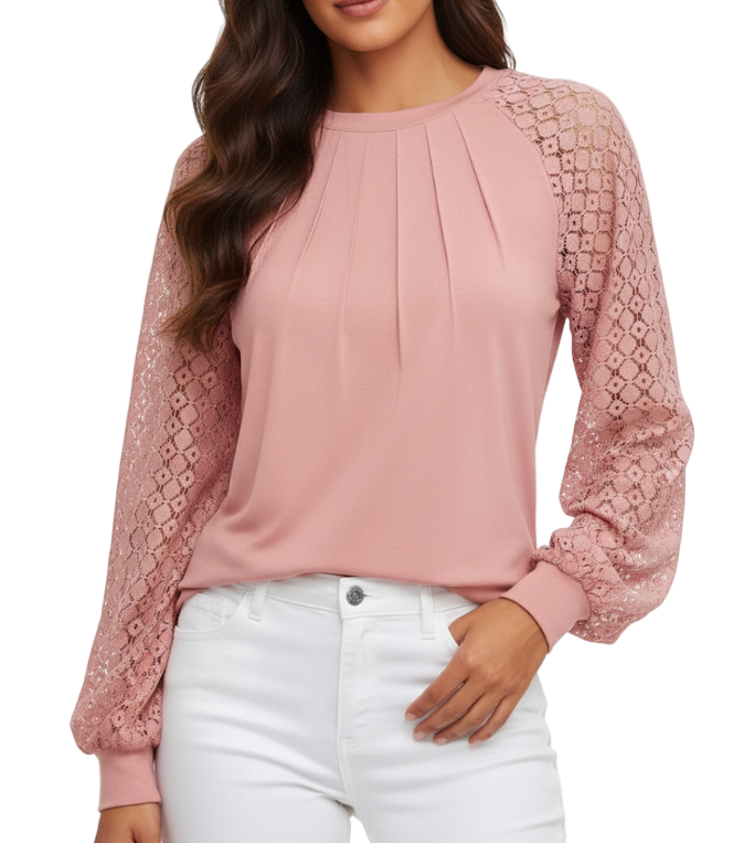 Trendy & Elegant Long Sleeve O neck Blouse for Women TOP- B1-BL-231