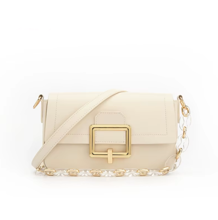 Trendy & Elegant Luxury Genuine Leather Chain Strap Shoulder Bag - B14-PURSE-33