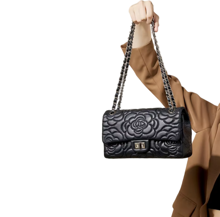 Trendy & Elegant Quilted Genuine Leather Designer Luxury Chain Flap Handbags Shoulder Bag - B10-BAG-52