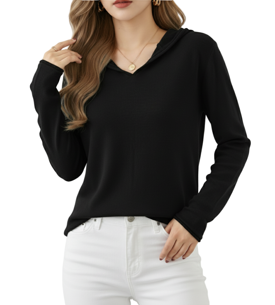 Trendy & Timeless 100% Cotton Long Sleeve Hooded Tops for Women - SM-9-TOP -24
