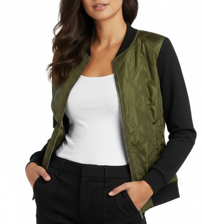 Trendy & Timeless Dimond Quilted Bomber Jacket for Women - SM8-JKT-75