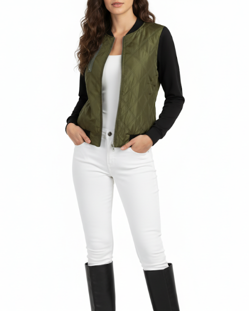 Trendy & Timeless Dimond Quilted Bomber Jacket for Women - SM8-JKT-75
