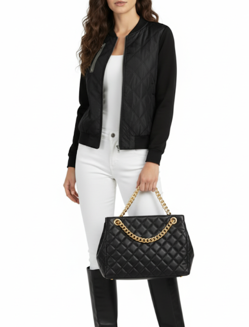 Trendy & Timeless Dimond Quilted Bomber Jacket for Women - SM8-JKT-75