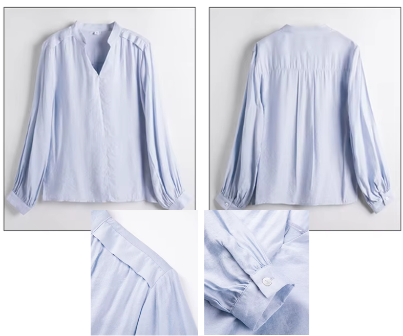 Trendy & Timeless Long Sleeve Stand Collar Pullover Blouses for Women - B15-TOP-26