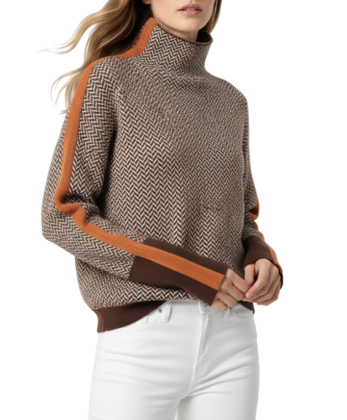 Trendy & Timeless Long Sleeve Stand Wrap Collar Knitted Tops for Women - SM-9-TOP -32