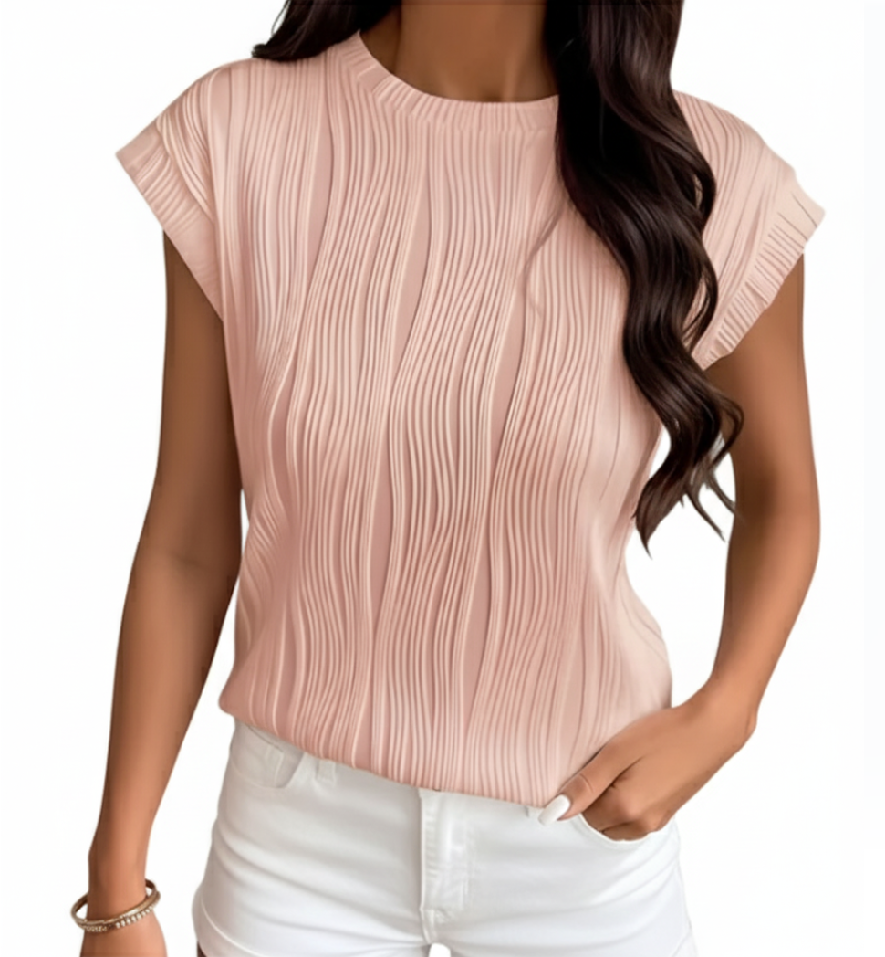 Trendy & Timeless Round Neck Short Sleeved Women's TOP-B1-BL-236