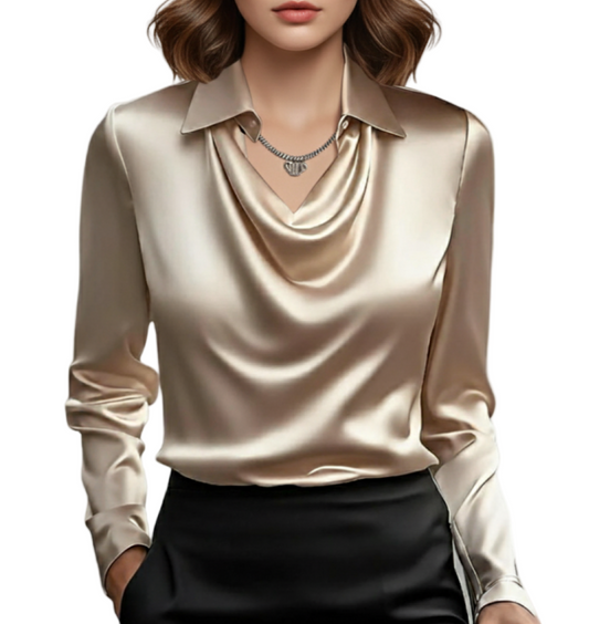 Trendy & Elegant Silk Satin Full Sleeve Blouse for Women -B2-T0P-50