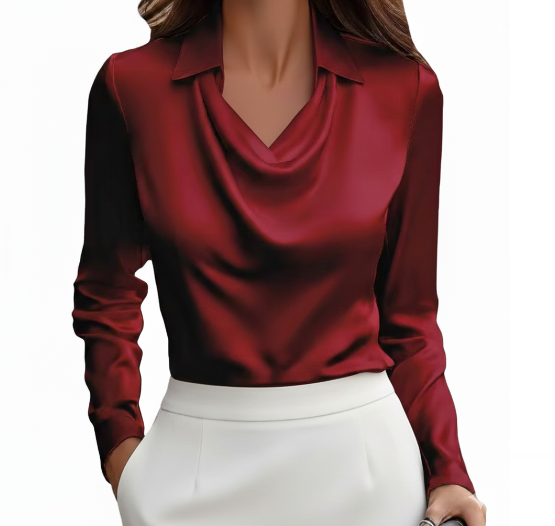 Trendy & Elegant Silk Satin Full Sleeve Blouse for Women -B2-T0P-50