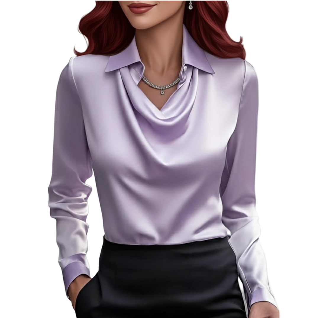 Trendy & Elegant Silk Satin Full Sleeve Blouse for Women -B2-T0P-50