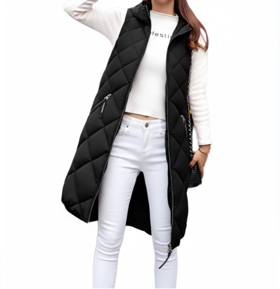 Women's Hooded Trendy & Timeless Sleeveless Long Vest JACKET-JKT-18