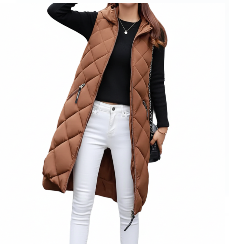 Women's Hooded Trendy & Timeless Sleeveless Long Vest JACKET-JKT-18
