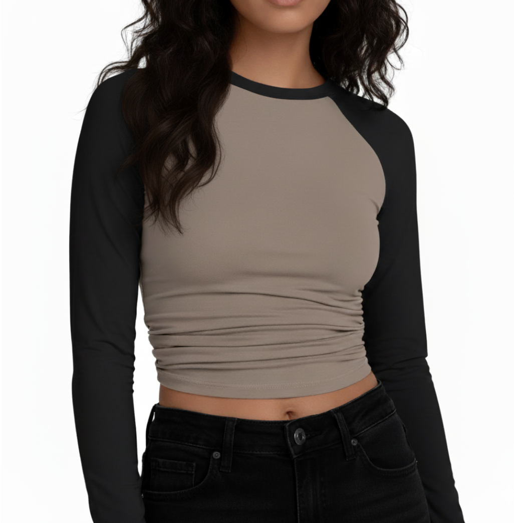 Women's Long Sleeve Slim-Fit T Shirt - B7 -T-TS - 709
